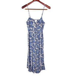 HM Womens Slip Dress Sz 8 Cottage Coquette Paisley Fairy Summer Smocked Boho